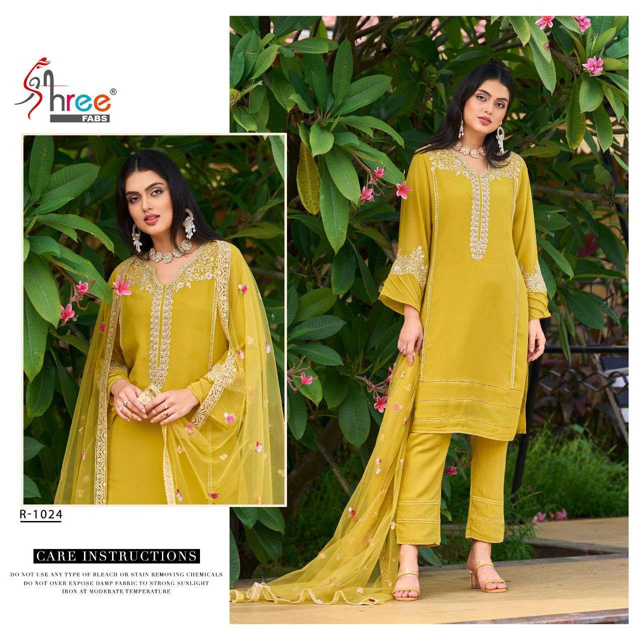 R-1024 HIT DESIGN BY SHREE FABS HEAVY GEORGETTE EMBROIDERY STITCHED DRESS