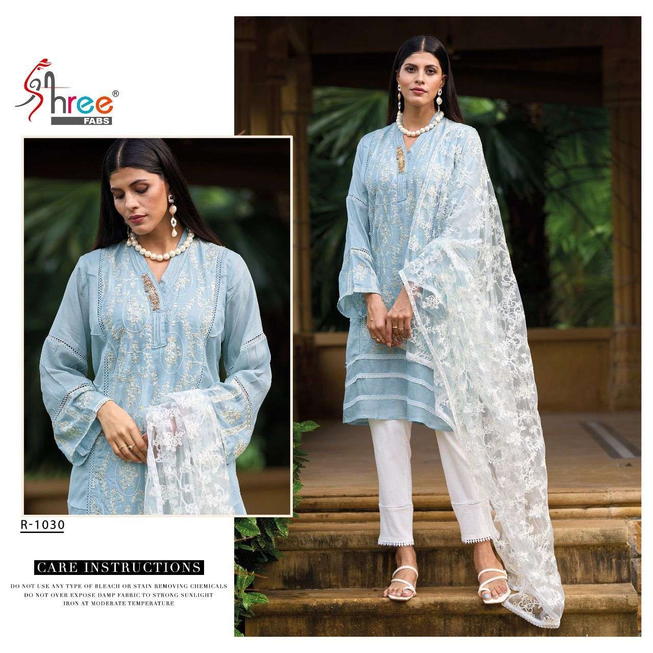 R-1030 HIT DESIGN BY SHREE FABS PURE VISCOSE JUTE EMBROIDERY STITCHED DRESS