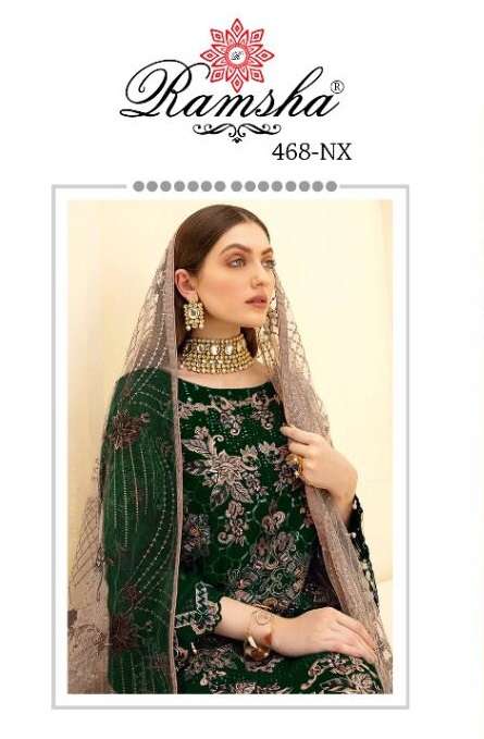 R-468 NX BY RAMSHA 468-A TO 468-D SERIES GEORGETTE EMBROIDERY DRESSES