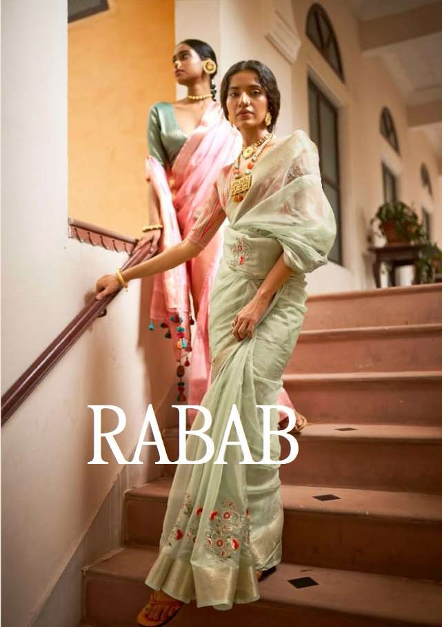 RABAB BY KIMORA 2011 TO 2015 SERIES DESIGNER ORGANZA WORK SAREES