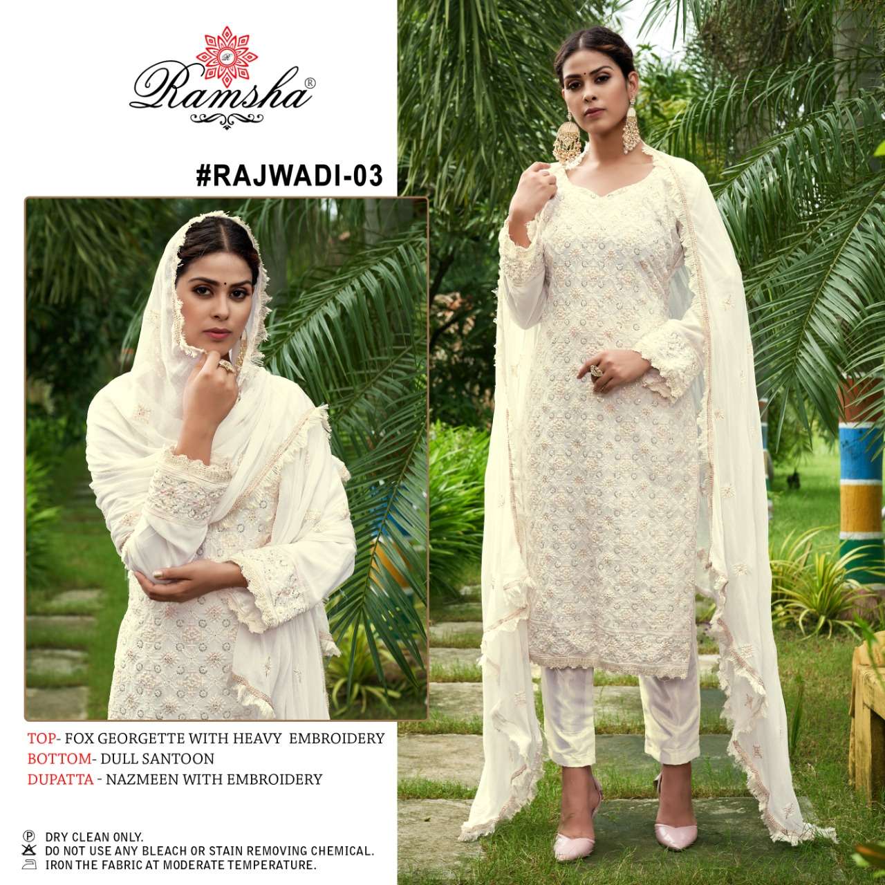 RAJWADI 03 BY RAMSHA GEORGETTE EMBROIDERY DRESS