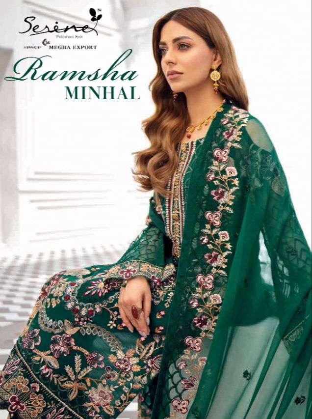 RAMSHA MINHAL BY SERENE 51001 TO 51004 SERIES FAUX GEORGETTE EMBROIDERY DRESSES