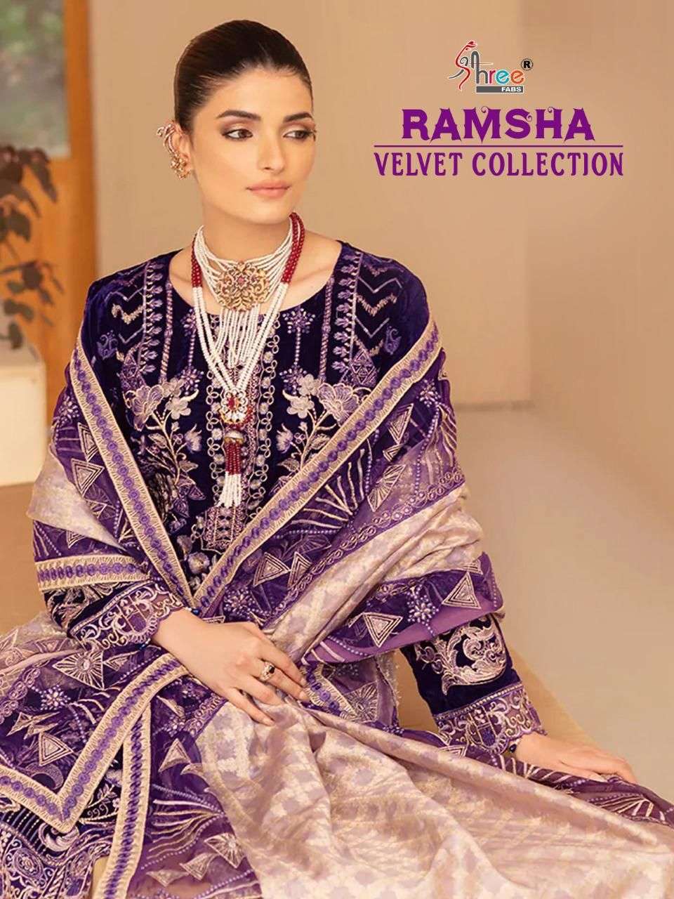 RAMSHA VELVET COLLECTION BY SHREE FABS 2365 TO 2369 SERIES VELVET PAKISTANI DRESSES