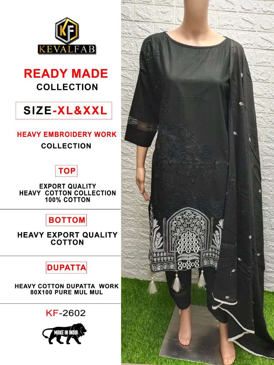 READYMADE COLLECTION VOL-1 BY KEVAL 2601 TO 2604 SERIES HEAVY COTTON STTICHED DRESSES