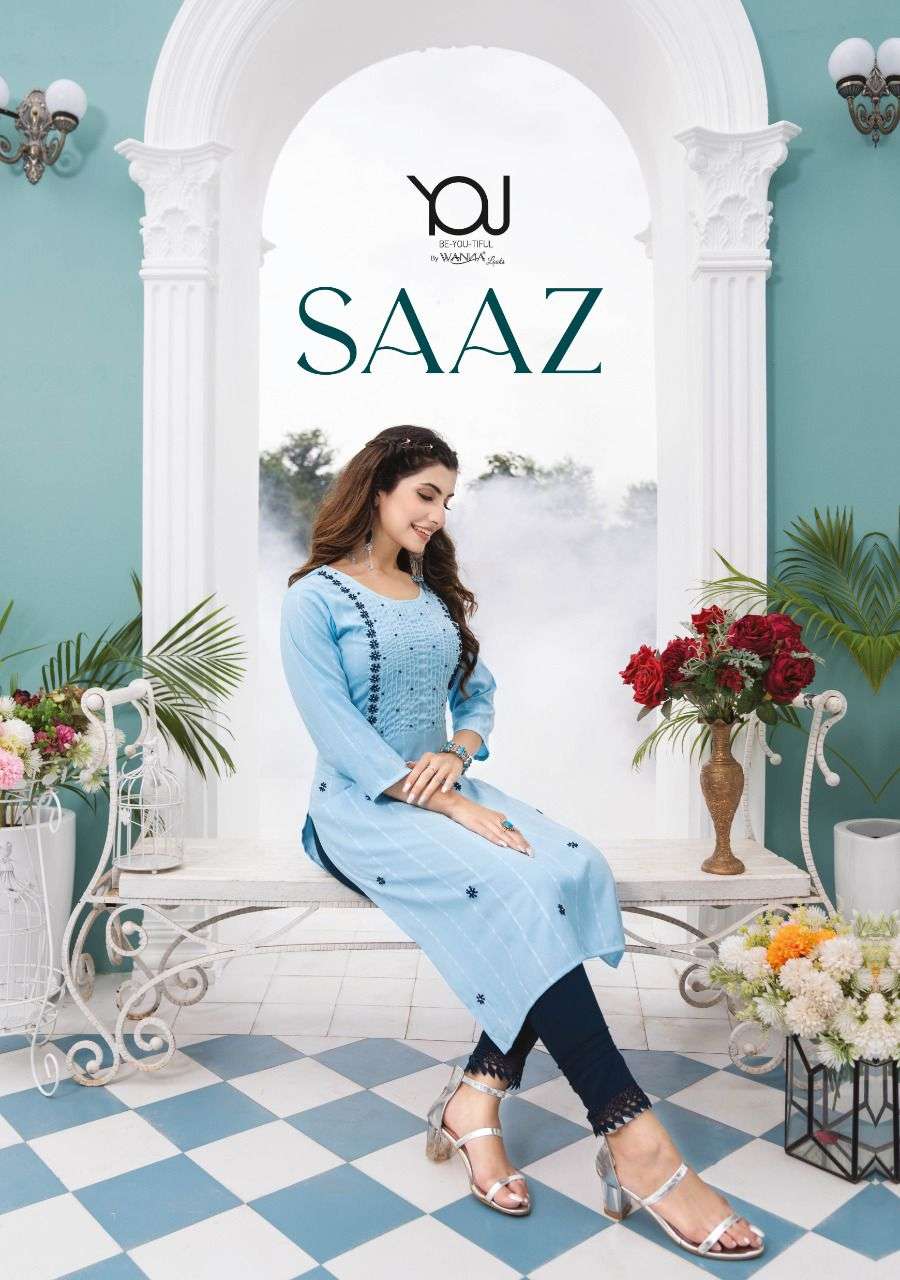 SAAZ BY YOU 101 TO 106 SERIES FANCY HANDWORK KURTIS & PANTS