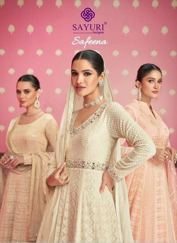 SAFEENA BY SAYURI 5201 TO 5203 SERIES REAL GEORGETTE ANARKALI DRESSES