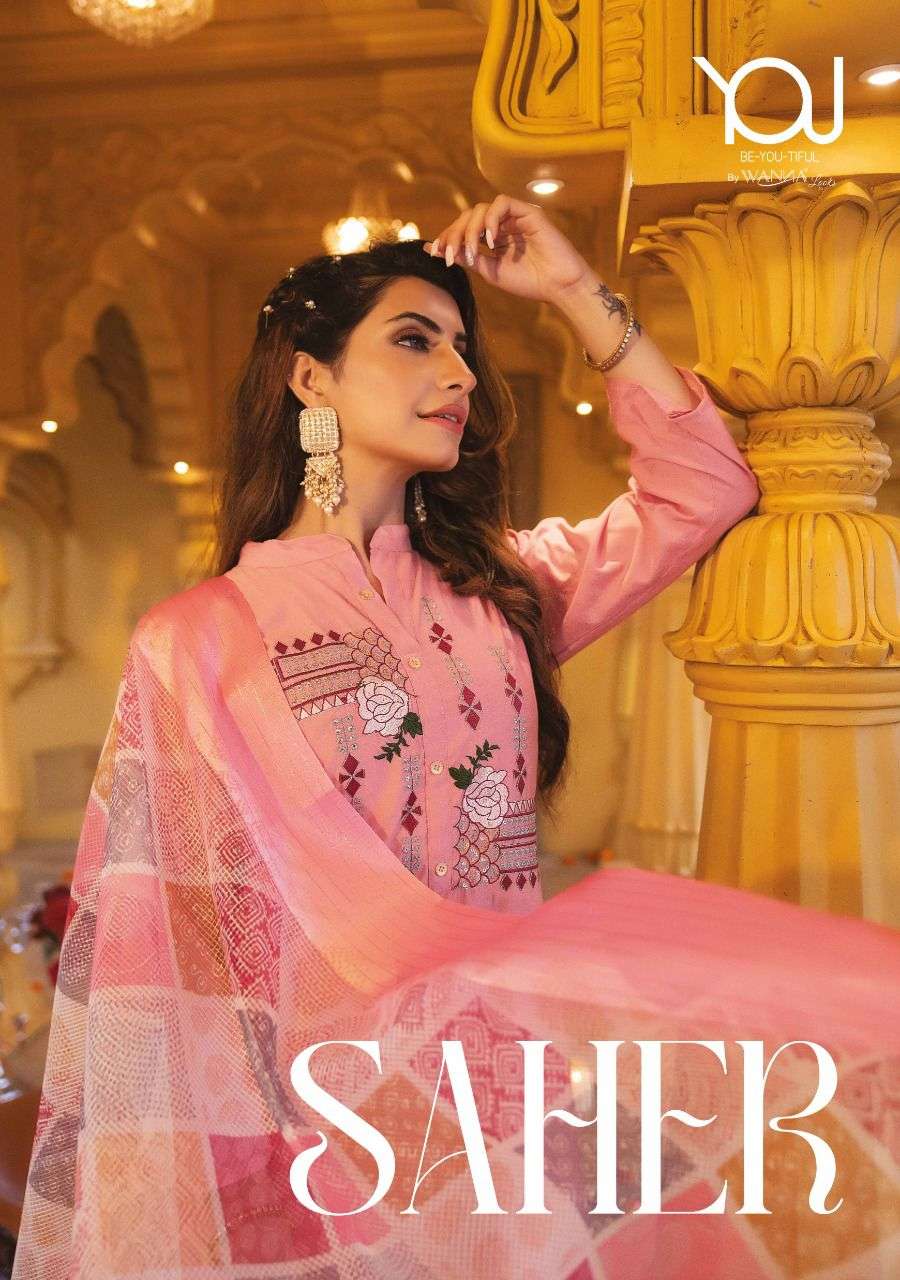 SAHER BY YOU 101 TO 107 SERIES HEAVY NYLON VISCOSE EMBROIDERY STITCHED DRESSES