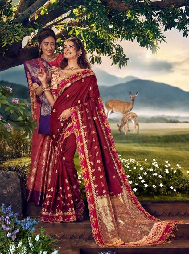 SALE COLLECTION VOL-9 BY ASLIWHOLESALE INDIAN HEAVY DESIGNER SILK SAREES