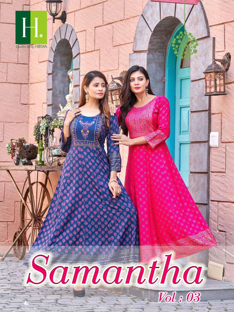 SAMANTHA VOL-3 BY H DOT DESIGNER RAYON FOIL PRINT GOWNS