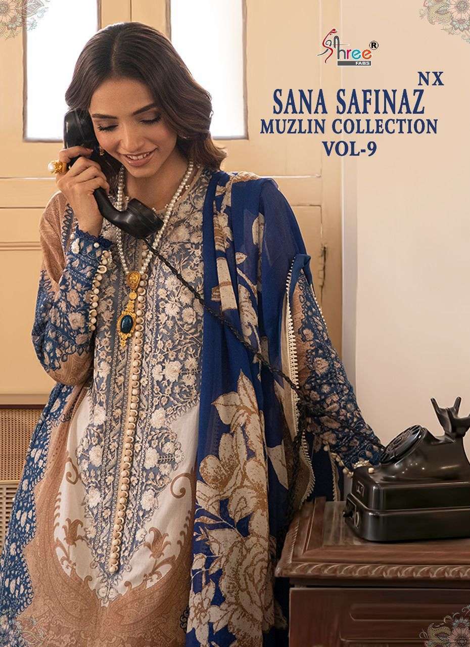 SANA SAFINAZ MUZLIN COLLECTION VOL-9 NX BY SHREE FABS 2371 TO 2376 SERIES COTTON PAKISTANI DRESSES