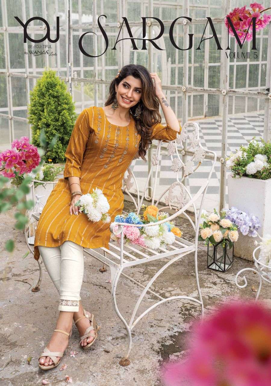 SARGAM VOL-5 BY YOU 501 TO 507 SERIES VISCOSE RAYON KURTI WITH PANT