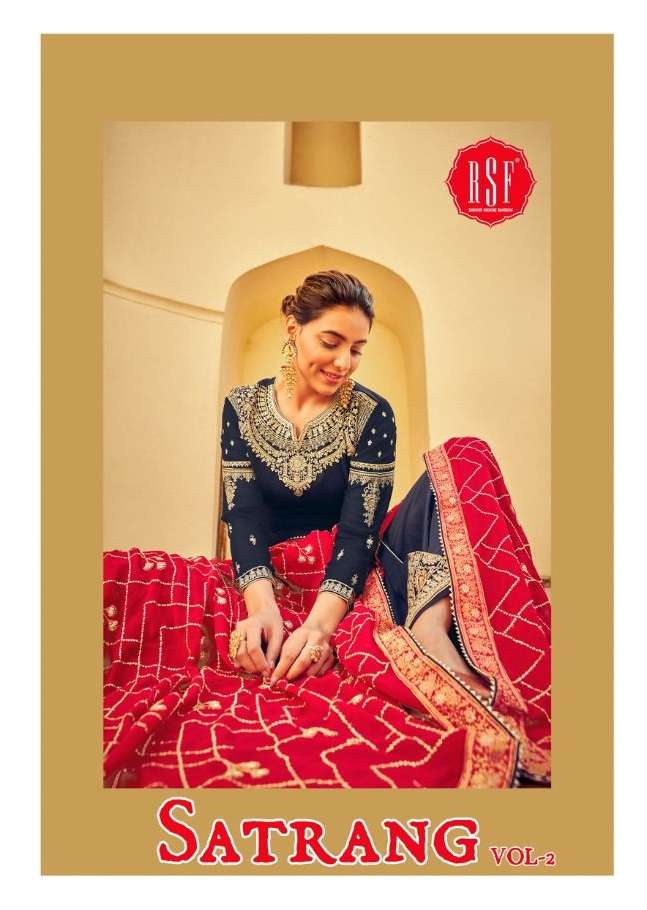 SATRANG VOL-2 BY RSF 21601 TO 21606 SERIES GEORGETTE SQUENCE WORK DRESSES