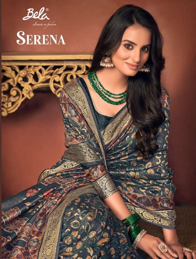 SERENA BY BELA FASHION 22095 TO 22105 SEREIS TUSSER SILK PRINT SAREES