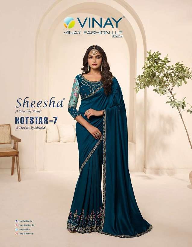 SHEESHA HOTSTAR VOL-7 BY VINAY FASHION 25441 TO 25449 SERIES SILK EMBROIDERY SAREES