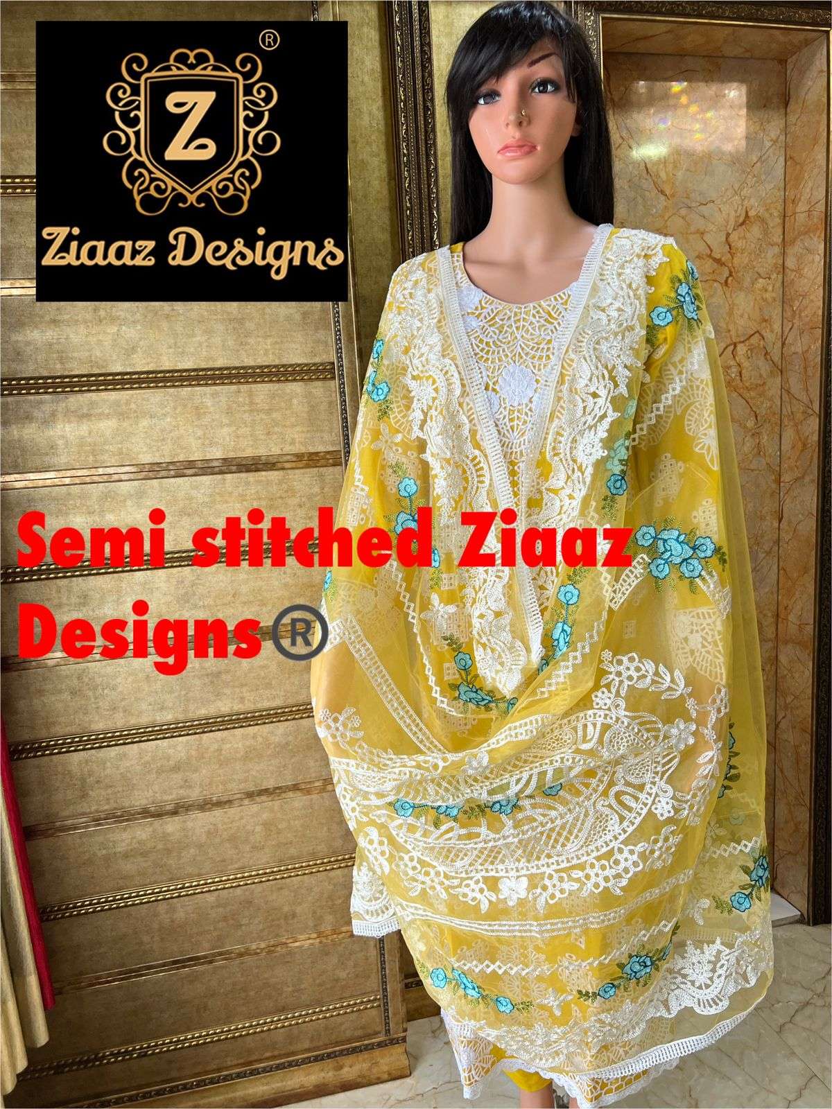 SHEHNAZ VOL-14 BY ZIAAZ DESIGNS CAMBRIC COTTON EMBROIDERY PAKISTANI DRESS