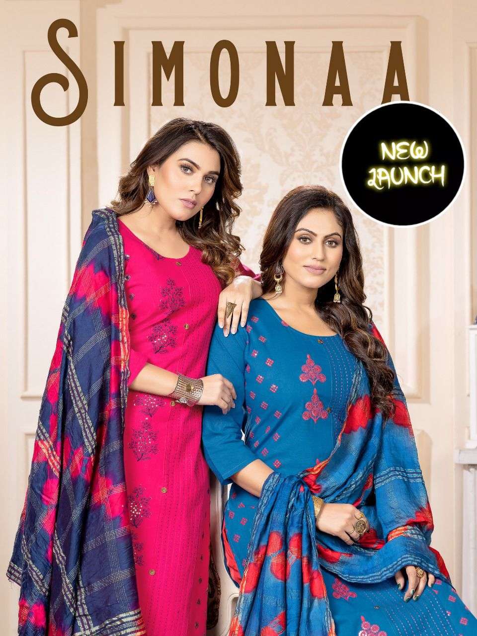 SIMONAA BY ASLIWHOLESALE 101 TO 108 SERIES COTTON PRINT STITCHED DRESSES