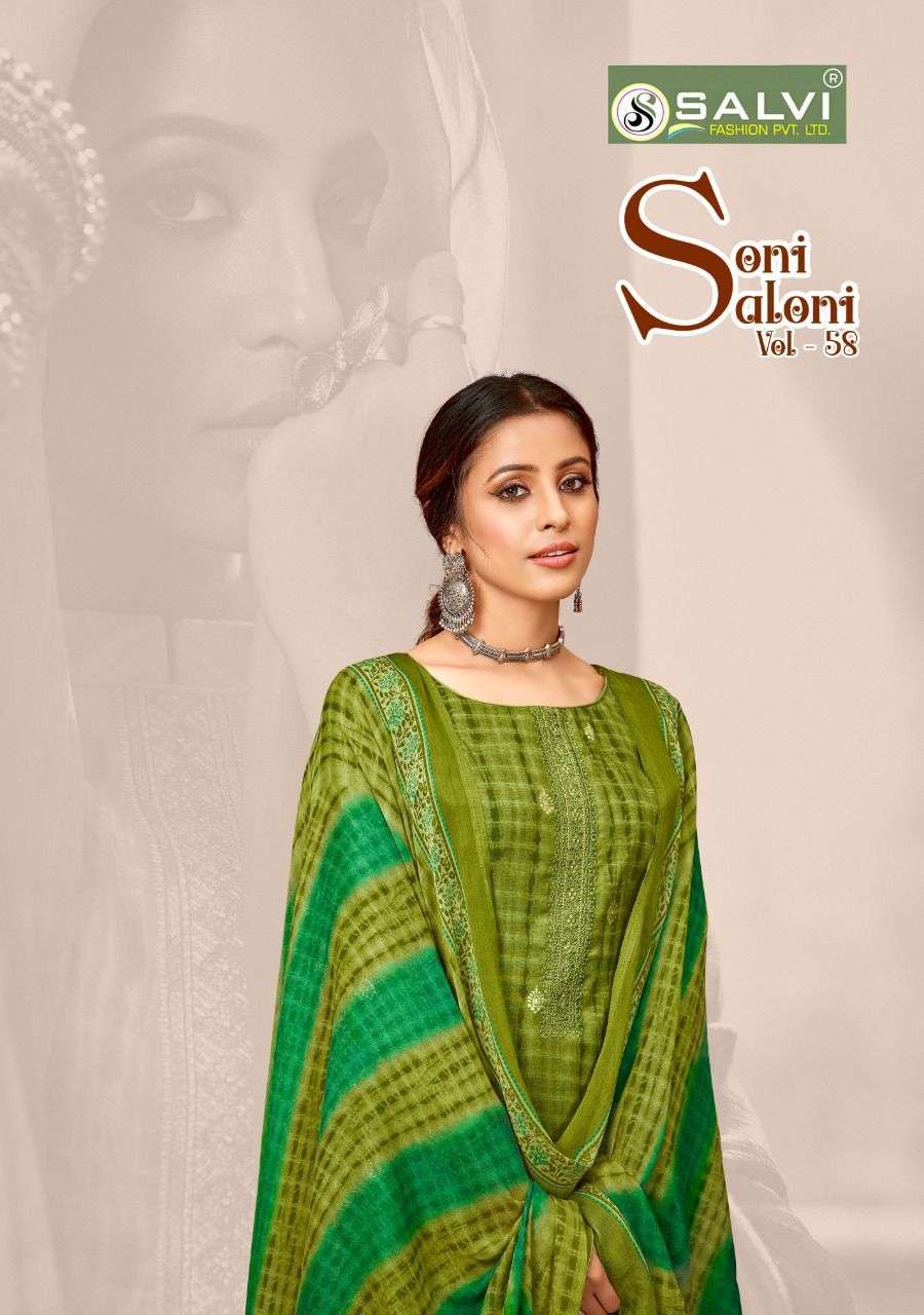 SONI SALONI VOL-58 BY SALVI FASHION 5801 TO 5810 SERIES COTTON EMBROIDERY DRESSES