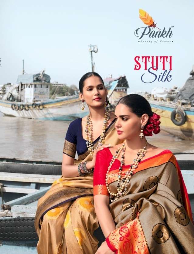 STUTI SILK BY PANKH 3101 TO 3109 SERIES DESIGNER SILVER SOFT SILK SAREES