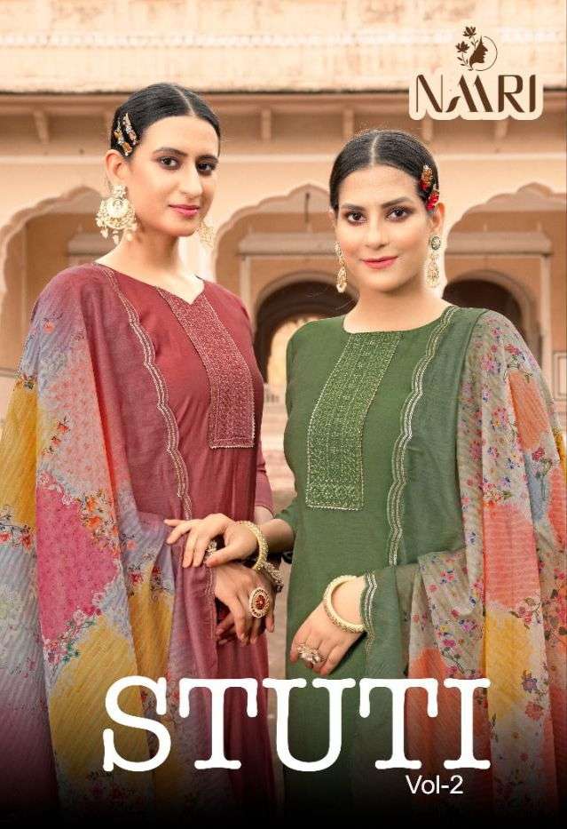 STUTI VOL-2 BY NAARI 1301 TO 1304 SERIES PURE HEAVY SILK EMBROIDERY DRESSES