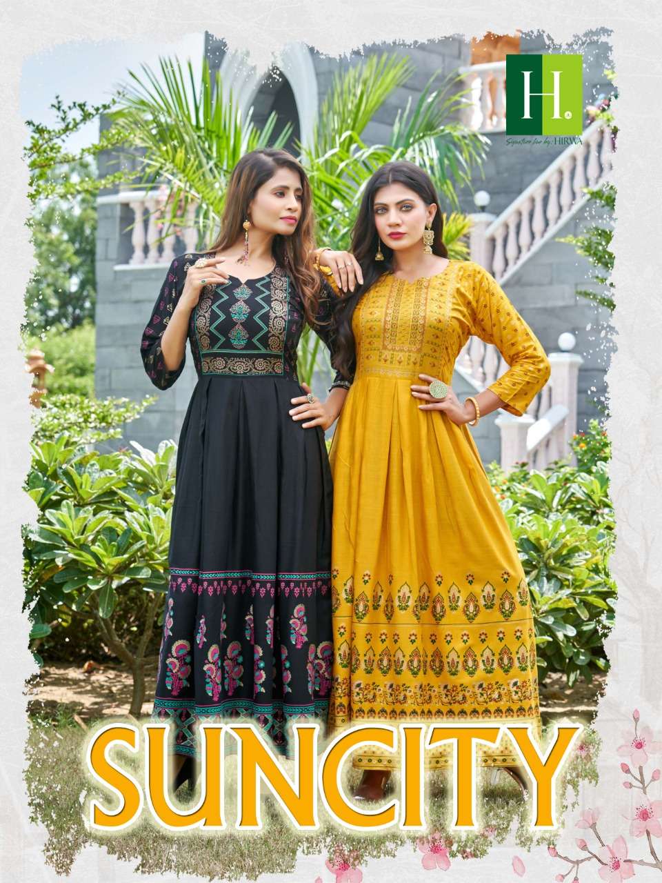 SUNCITY BY H DOT 01 TO 10 SERIES RAYON SLUB PRINT GOWNS