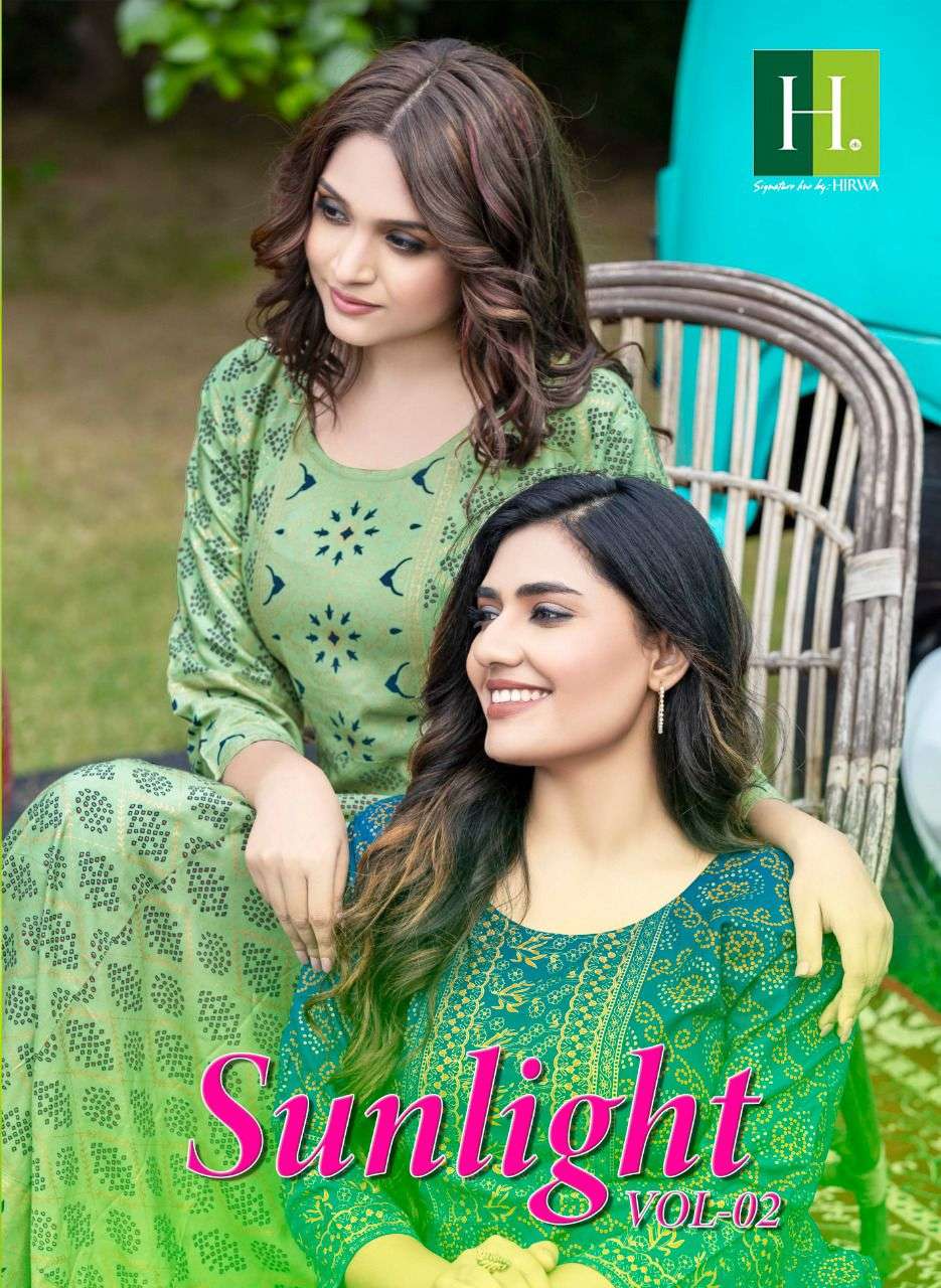 SUNLIGHT VOL-2 BY H DOT 1001 TO 1010 SERIES RAYON PRINT KURTIS