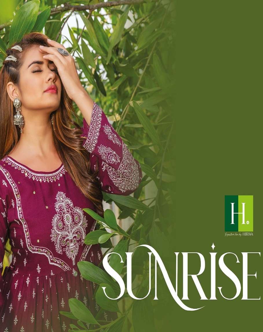 SUNRISE BY H DOT 101 TO 106 SERIES RAYON PRINT EMBROIDERY KURTIS