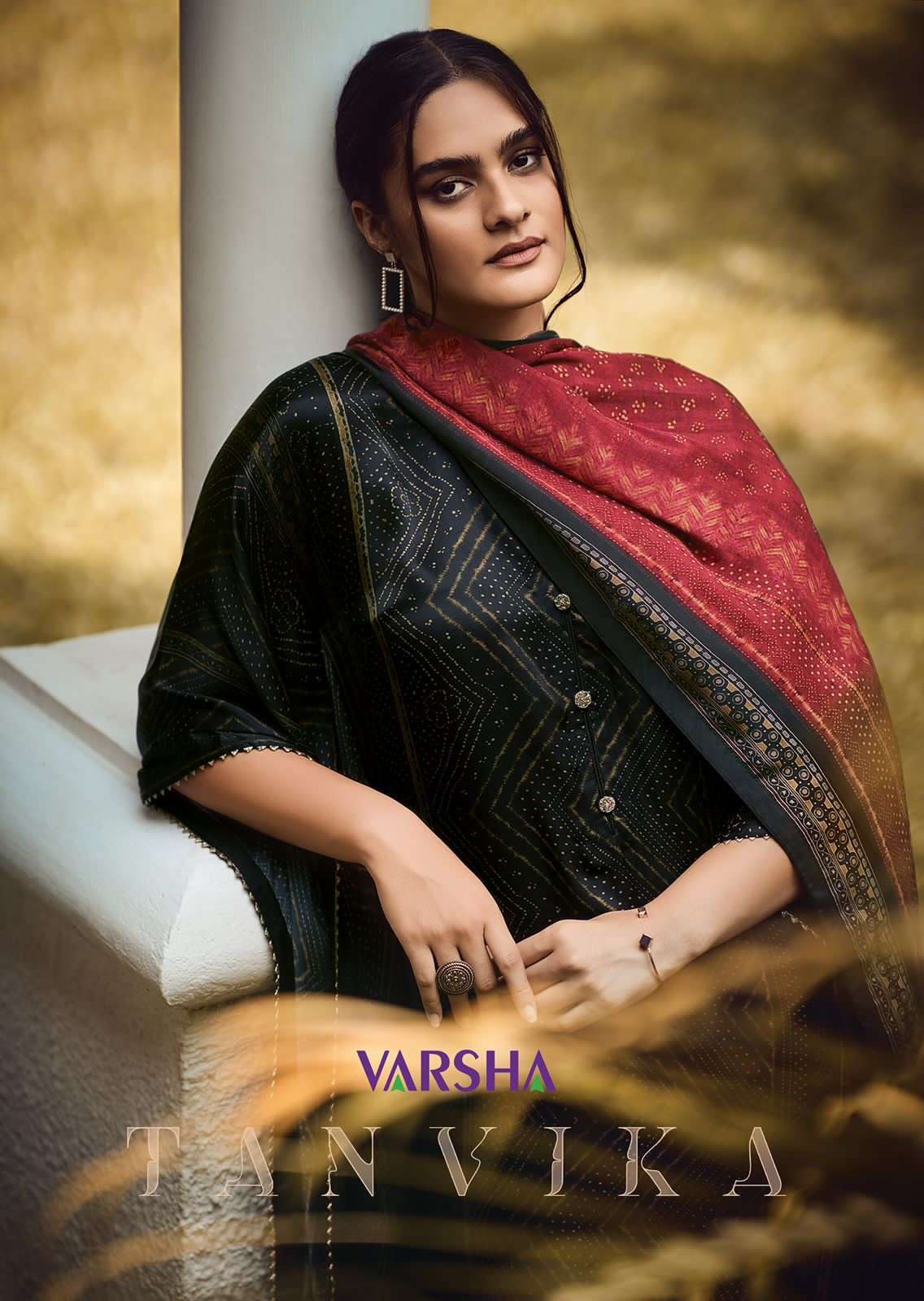 TANVIKA BY VARSHA 01 TO 04 SERIES GAJI WOVEN PRINTED DRESSES