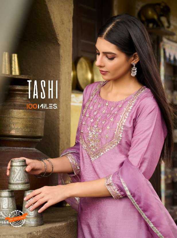 TASHI BY 100 MLES 01 TO 04 SERIES FANCY BLEND WORK STITCHED DRESSES