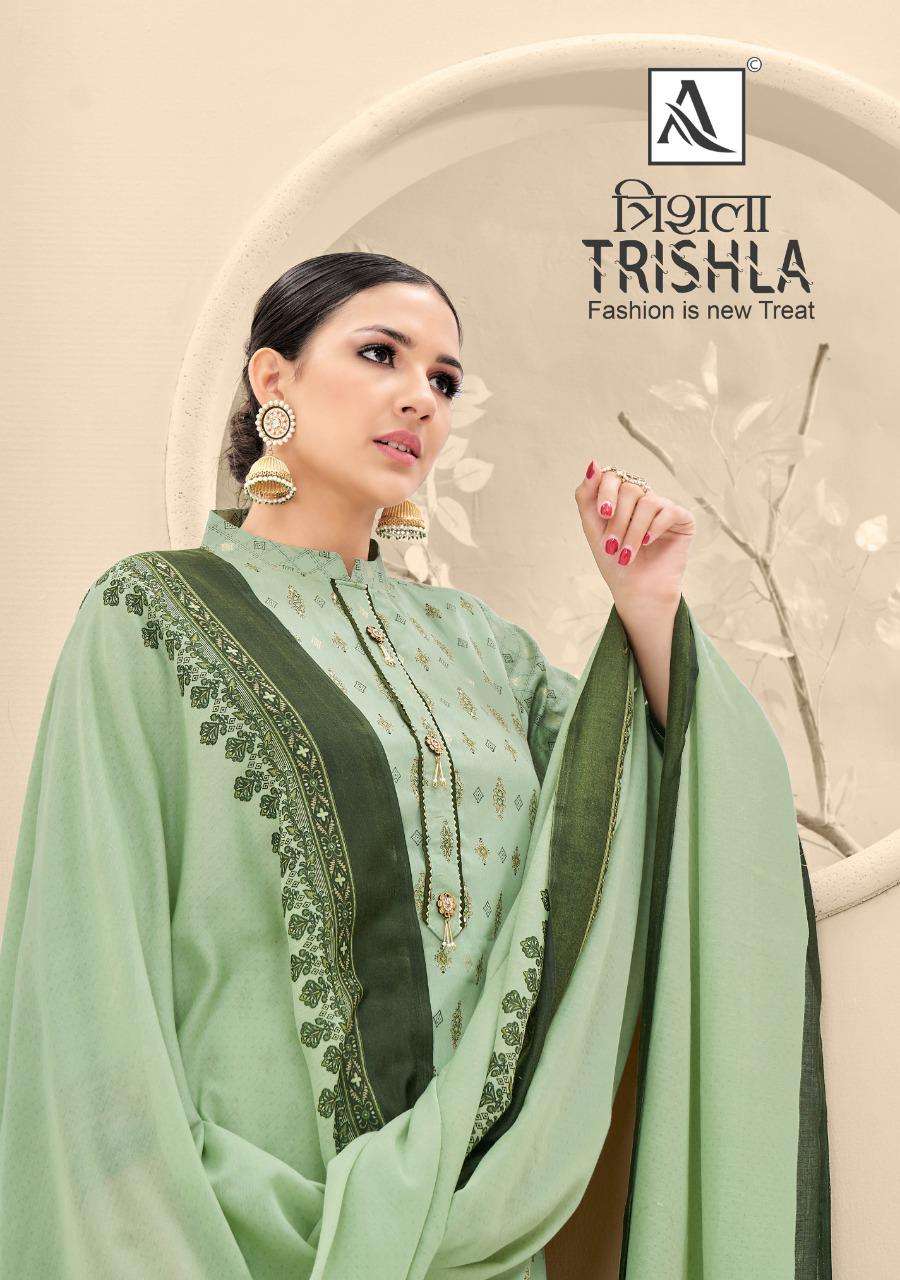 TRISHLA BY ALOK SUIT 977-001 TO 977-008 SERIES PURE ZAM PRINT DRESSES