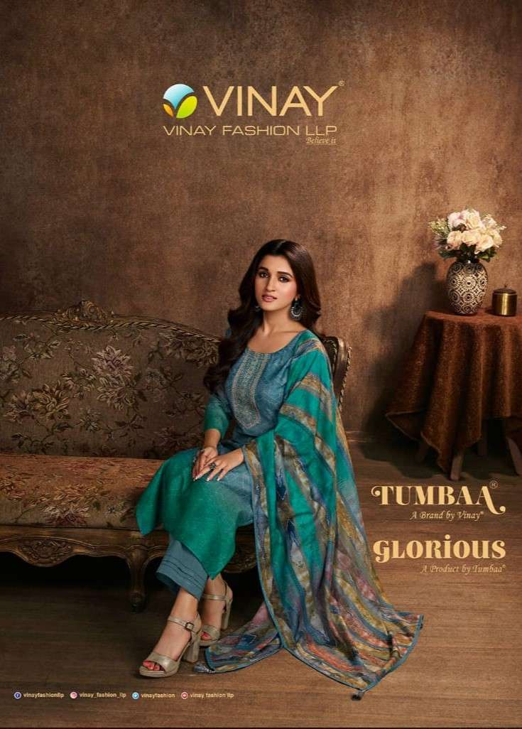 TUMBAA GLORIOUS BY VINAY FASHION 40381 TO 40388 SERIES MACHLIN DRESSES