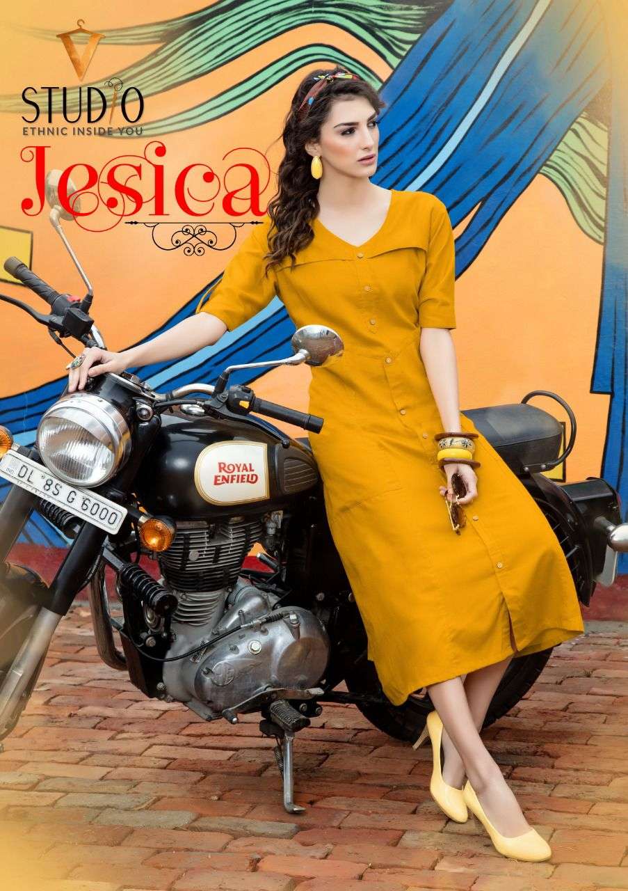 V STUDIO JESICA BY ASLIWHOLESALE 51471 TO 51478 SERIES COTTON WORK KURTIS