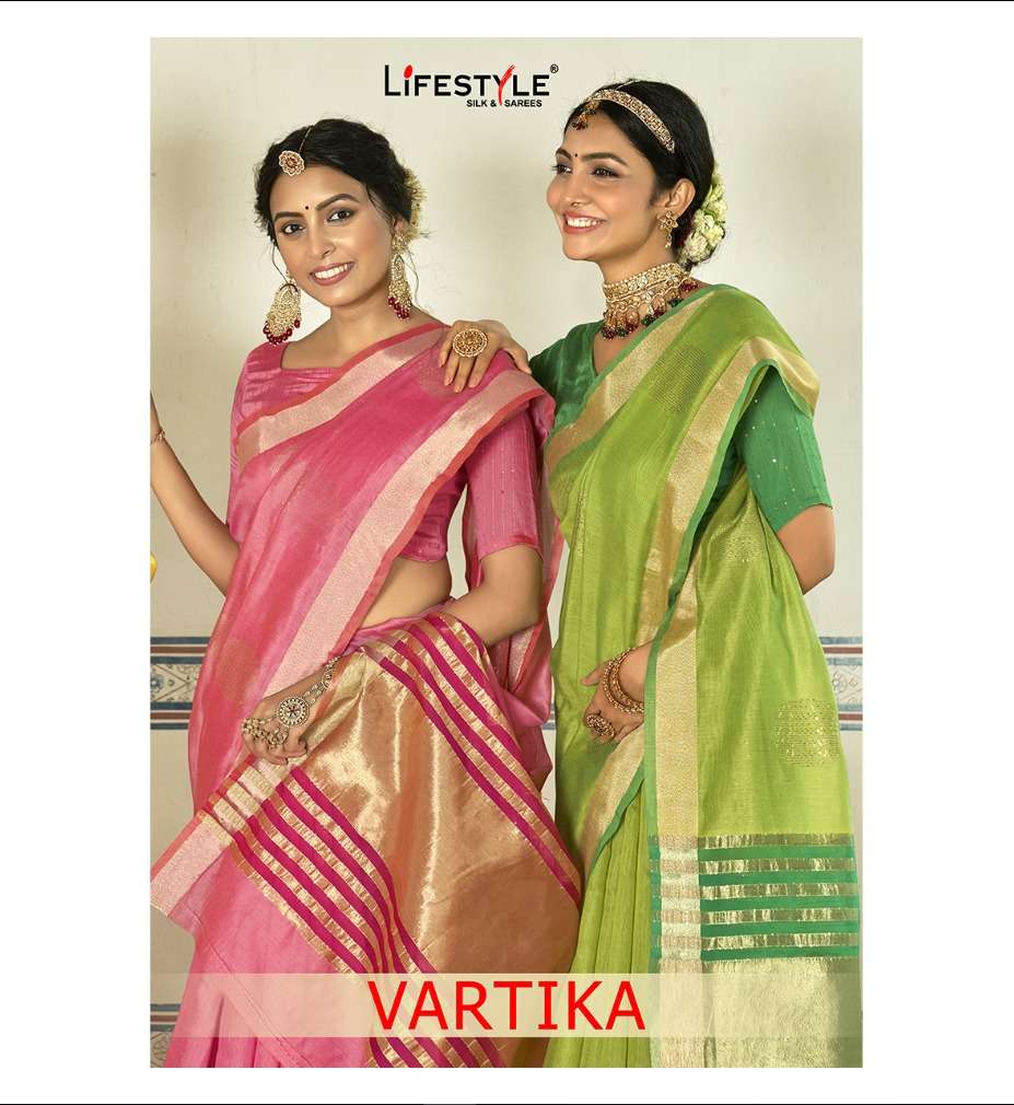 VARTIKA BY LIFESTYLE 88341 TO 88346 SERIES DESIGNER COTTON PRINT SAREES