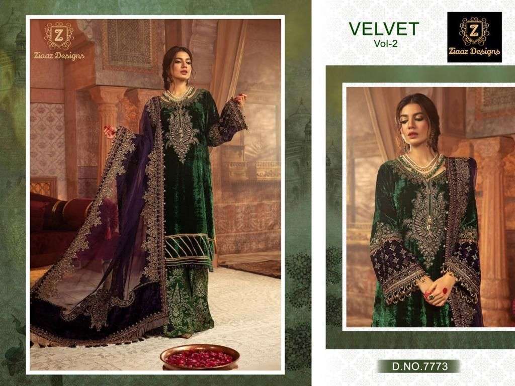 VELVET VOL-2 BY ZIAAZ DESIGNS VELVET EMBRODERY PAKISTANI DRESS