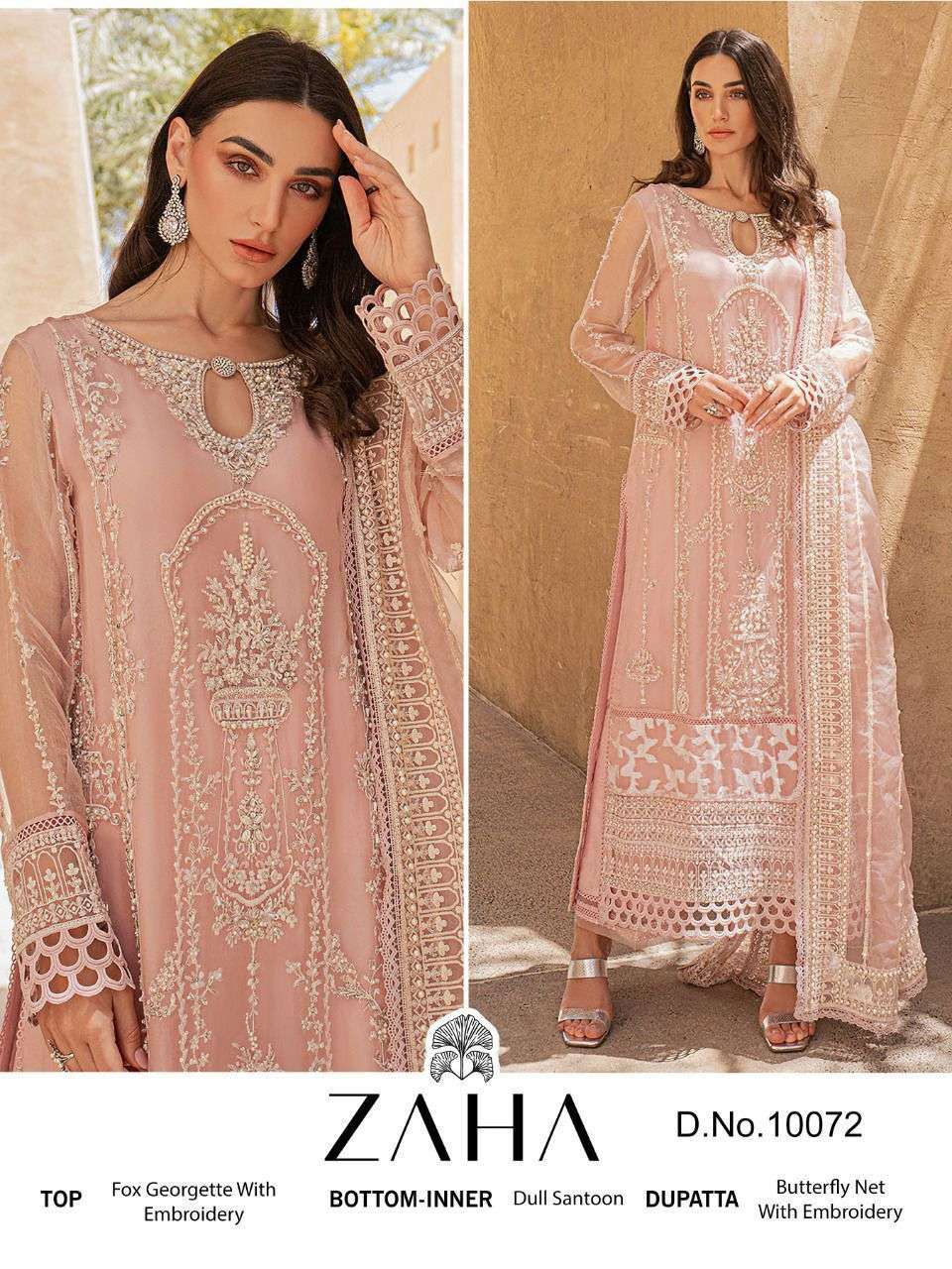 ZAHA 10072 HIT DESIGN BY ZAHA GEORGETTE EMBROIDERY PAKISTANI DRESS