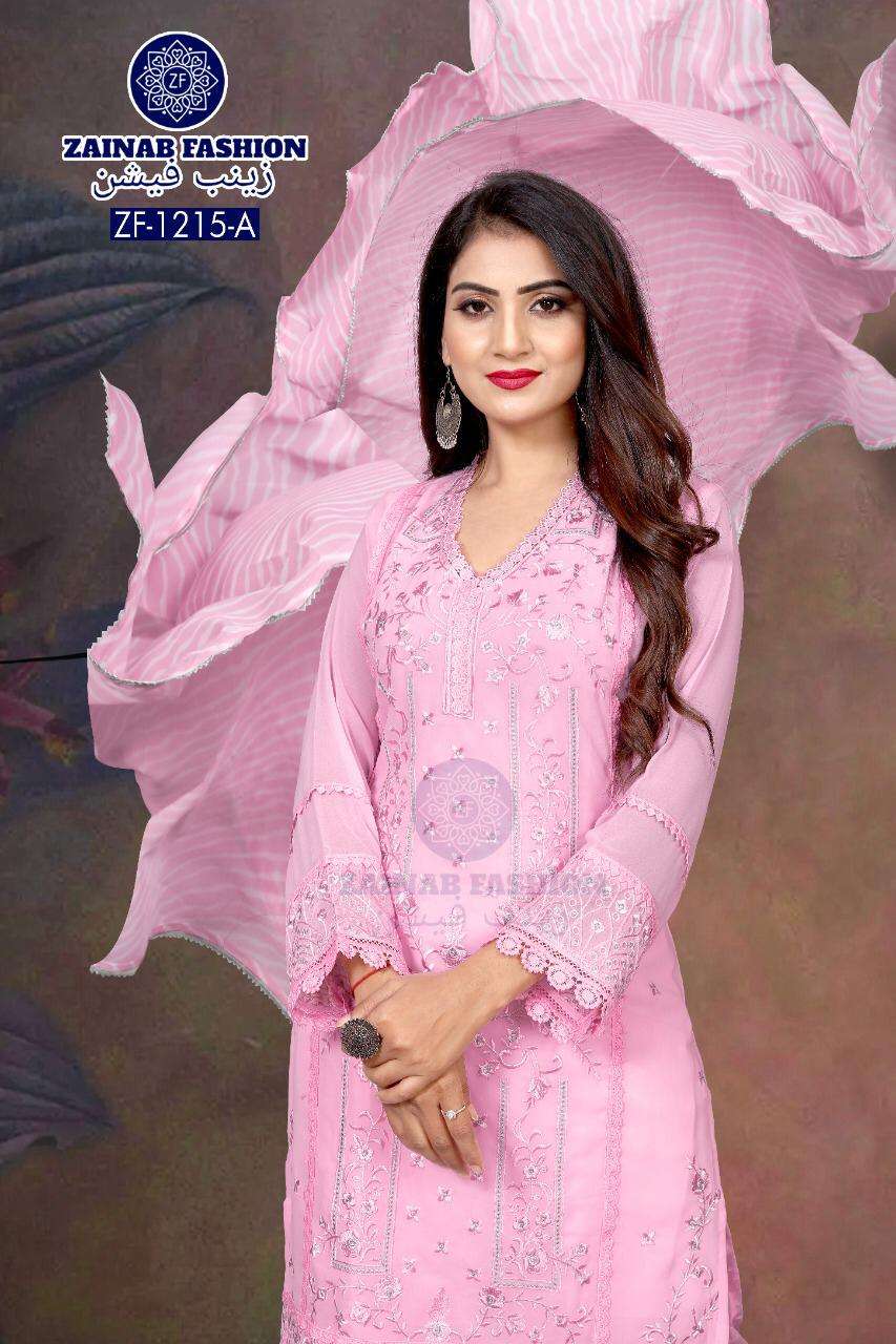 ZF-1215 HITS BY ZAINAB FASHION FAUX GEORGETTE EMBROIDERY STITCHED DRESSES