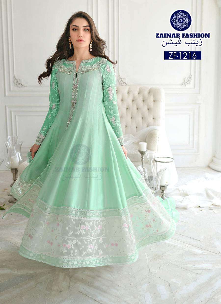 ZF-1216 HIT DESIGN BY ZAINAB FASHION FAUX GEORGETTE PAKISTANI STITCHED DRESS