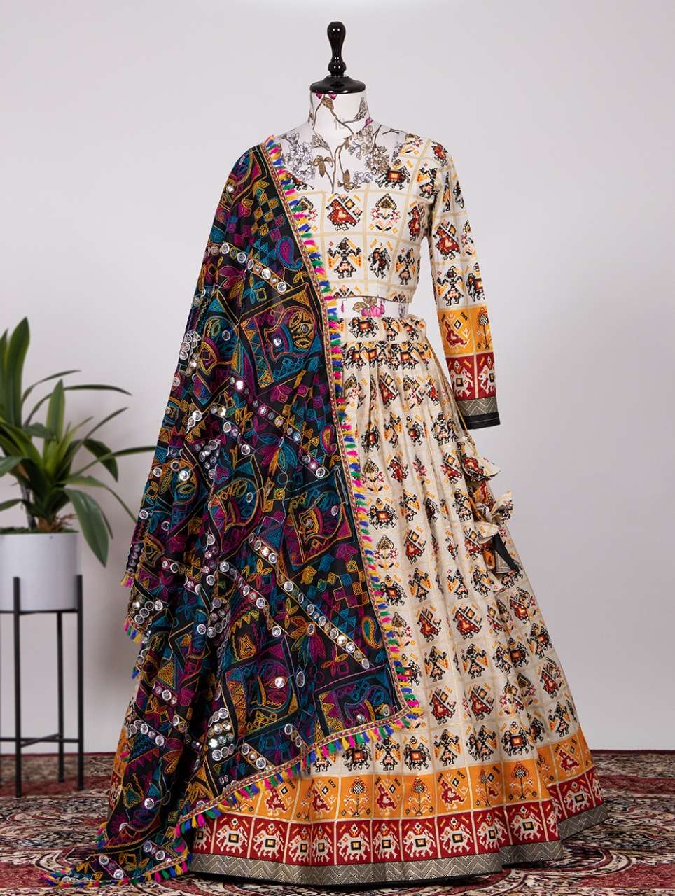 1632BLK BY ASLIWHOLESALE DESIGNER PURE COTTON FOIL PRINT WORK LEHENGAS