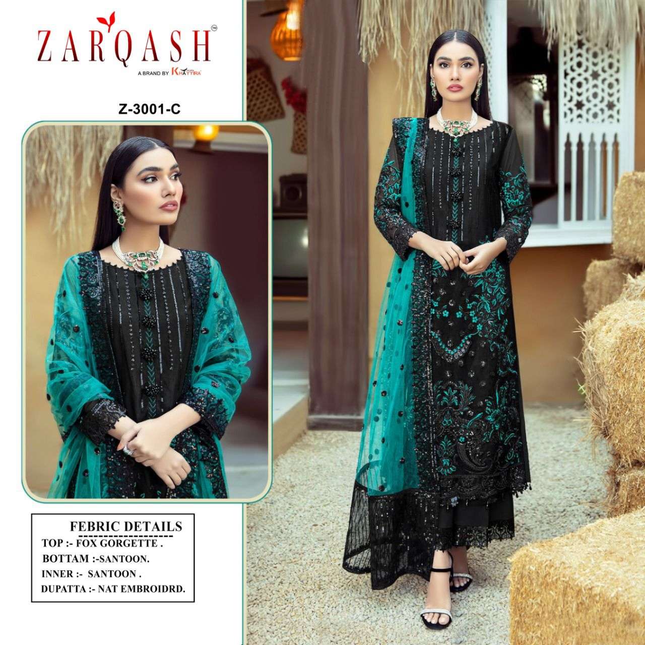 3001 COLOURS BY ZARQASH Z-3001-A TO Z-3001-D SERIES FAUX GEORGETTE DRESSES