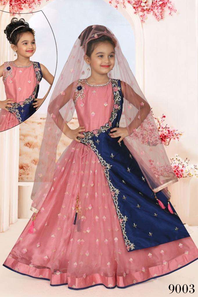 AARUSHI BY ASLIWHOLESALE 9001 TO 9004 SERIES DESIGNER SILK KIDS GOWNS