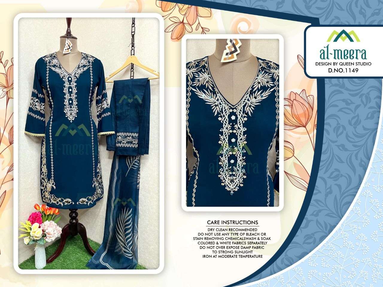 AL-MEERA 1149 COLOURS BY AL-MEERA FAUX GEORGETTE STITCHED PAKISTANI DRESSES