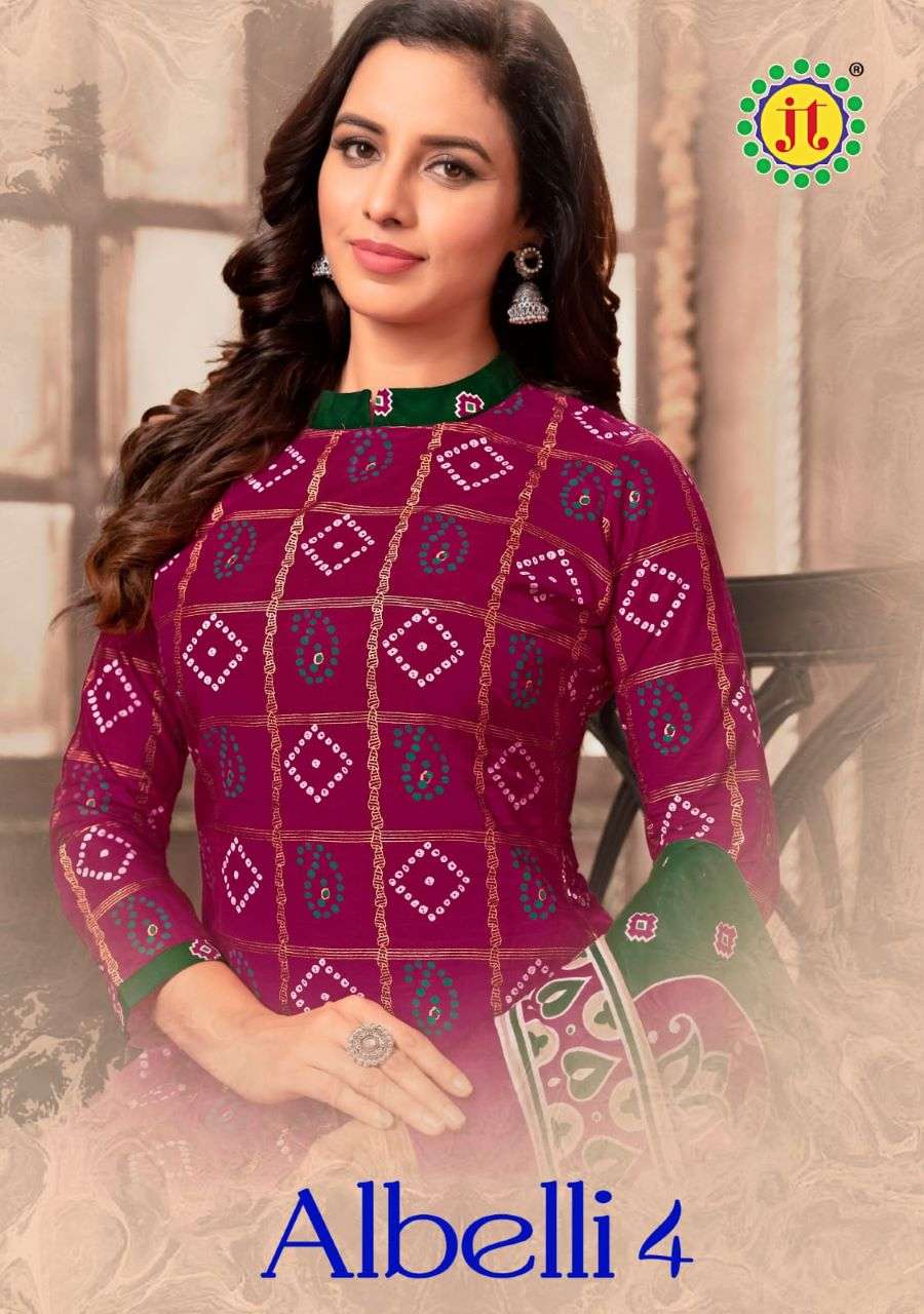 ALBELLI VOL-4 BY JT TEXTILE 4001 TO 4010 SERIES COTTON PRINT DRESSES