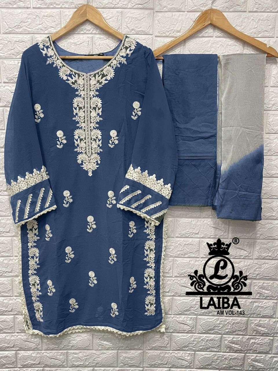 AM VOL-143 BY LAIBA 143-A TO 143-D SERIES GEORGETTE STITCHED DRESSES