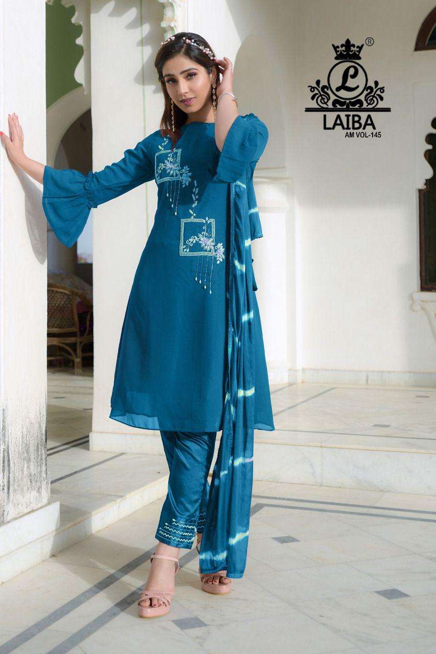 AM VOL-145 BY LAIBA PURE GEORGETTE HANDWORK STITCHED DRESSES