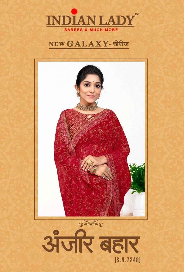 ANJEER BAHAR BY INDIAN LADY 7248-A TO 7248-H SERIES IMPORTED FABRIC SAREES