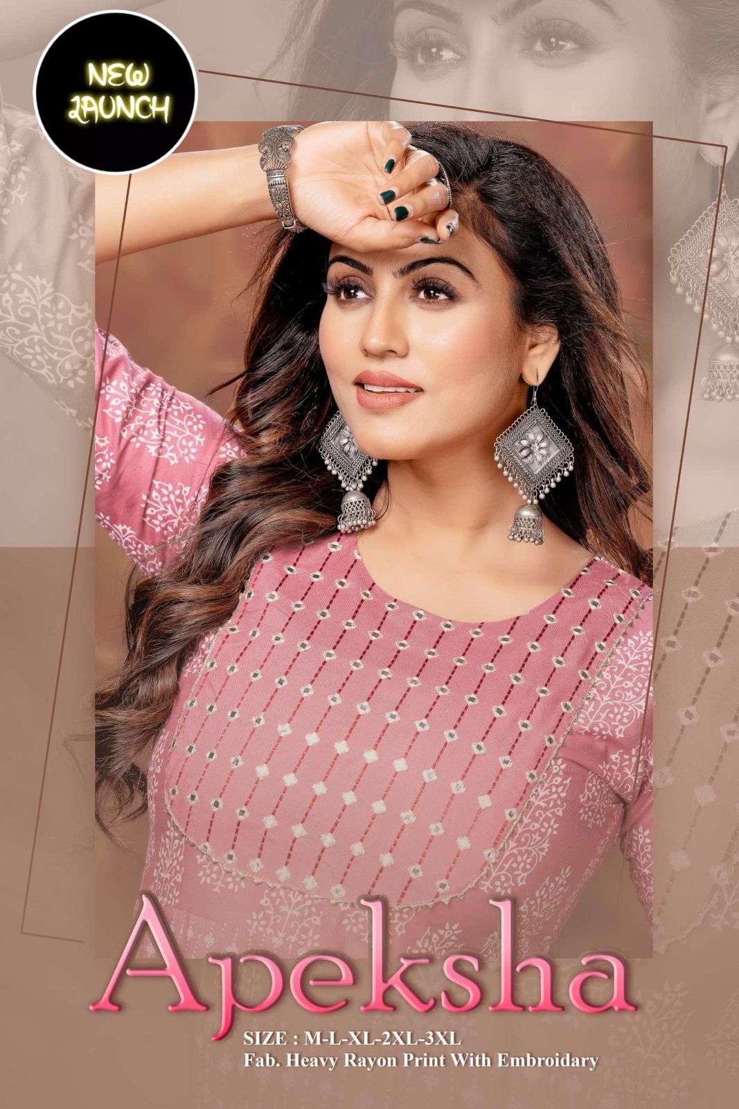 APEKSHA BY ASLIWHOLESALE RAYON HEAVY PRINT WORK KURTIS