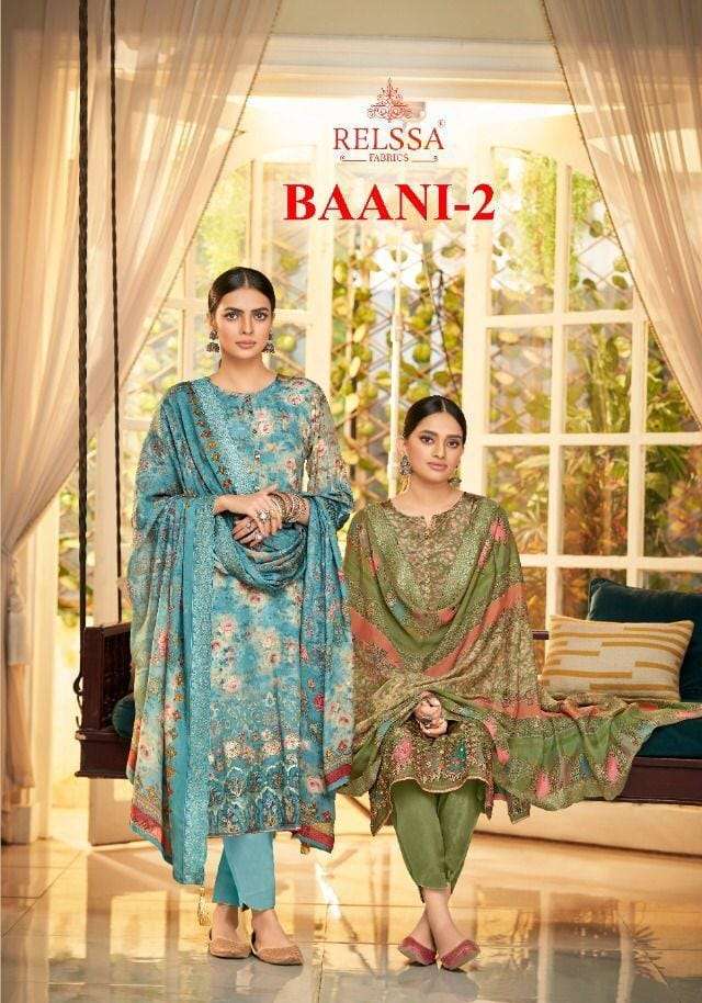 BAANI VOL-2 BY RELSSA 79001 TO 79006 SERIES PURE CREPE EMBROIDERY DRESSES