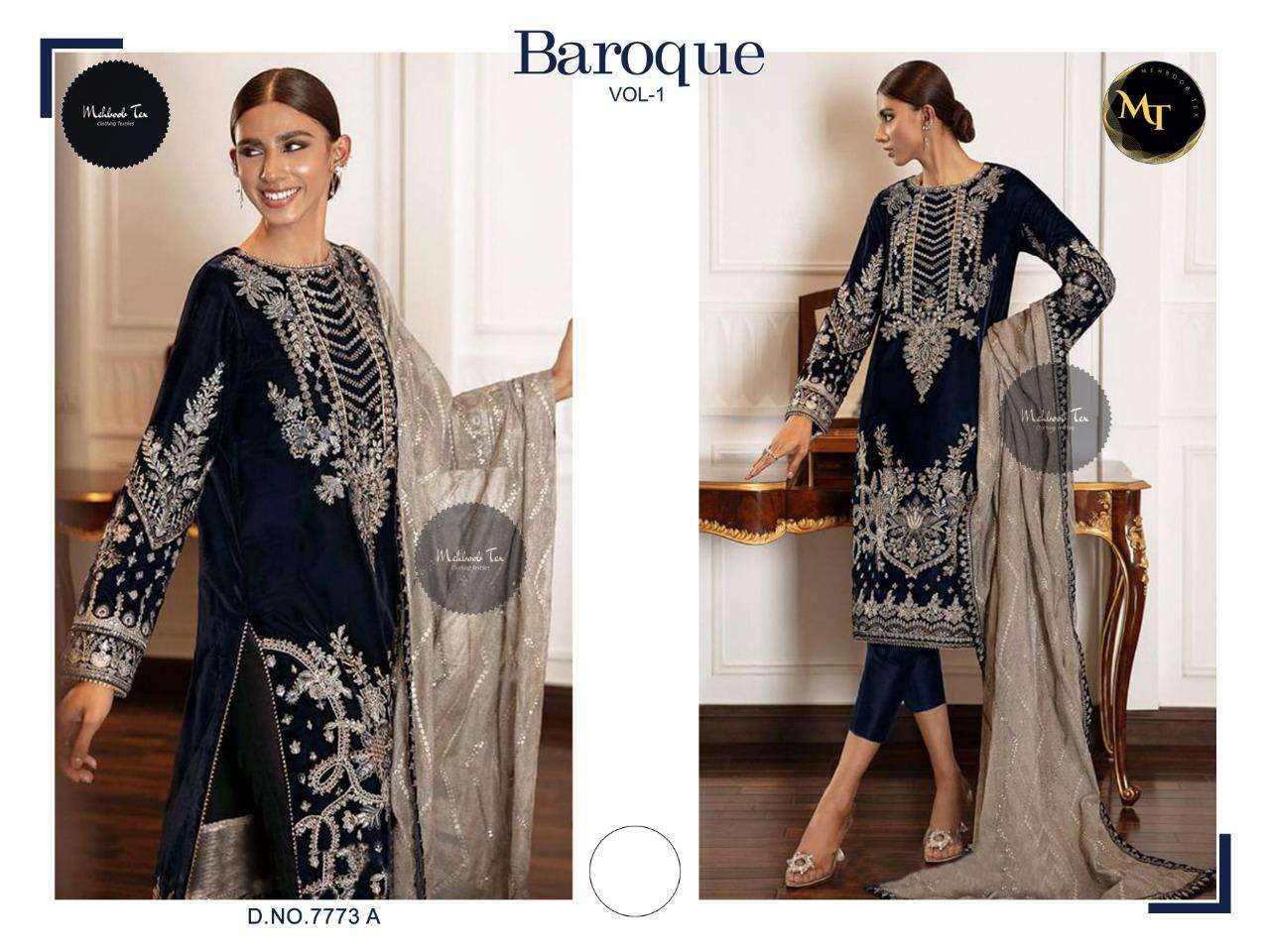 BAROQUE VELVET VOL-1 BY MEHBOOB TEX VELVET EMBROIDERY PAKISTANI DRESSES