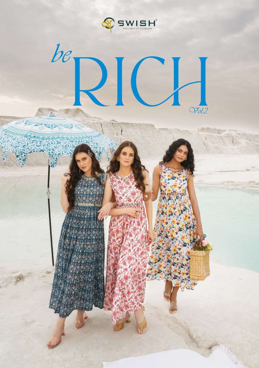 BE RICH VOL-2 BY SWISH 201 TO 207 SERIES VISCOSE PRINT GOWNS