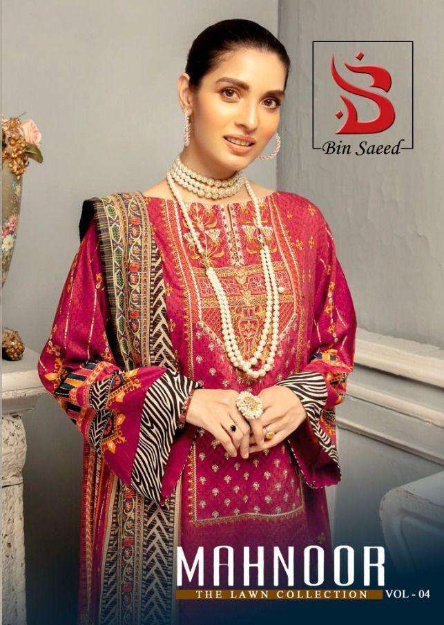 BIN SAYEED MAHNOOR VOL-4 BY YASHIKA TRENDZ 4001 TO 4008 SERIES LAWN PRINT DRESSES