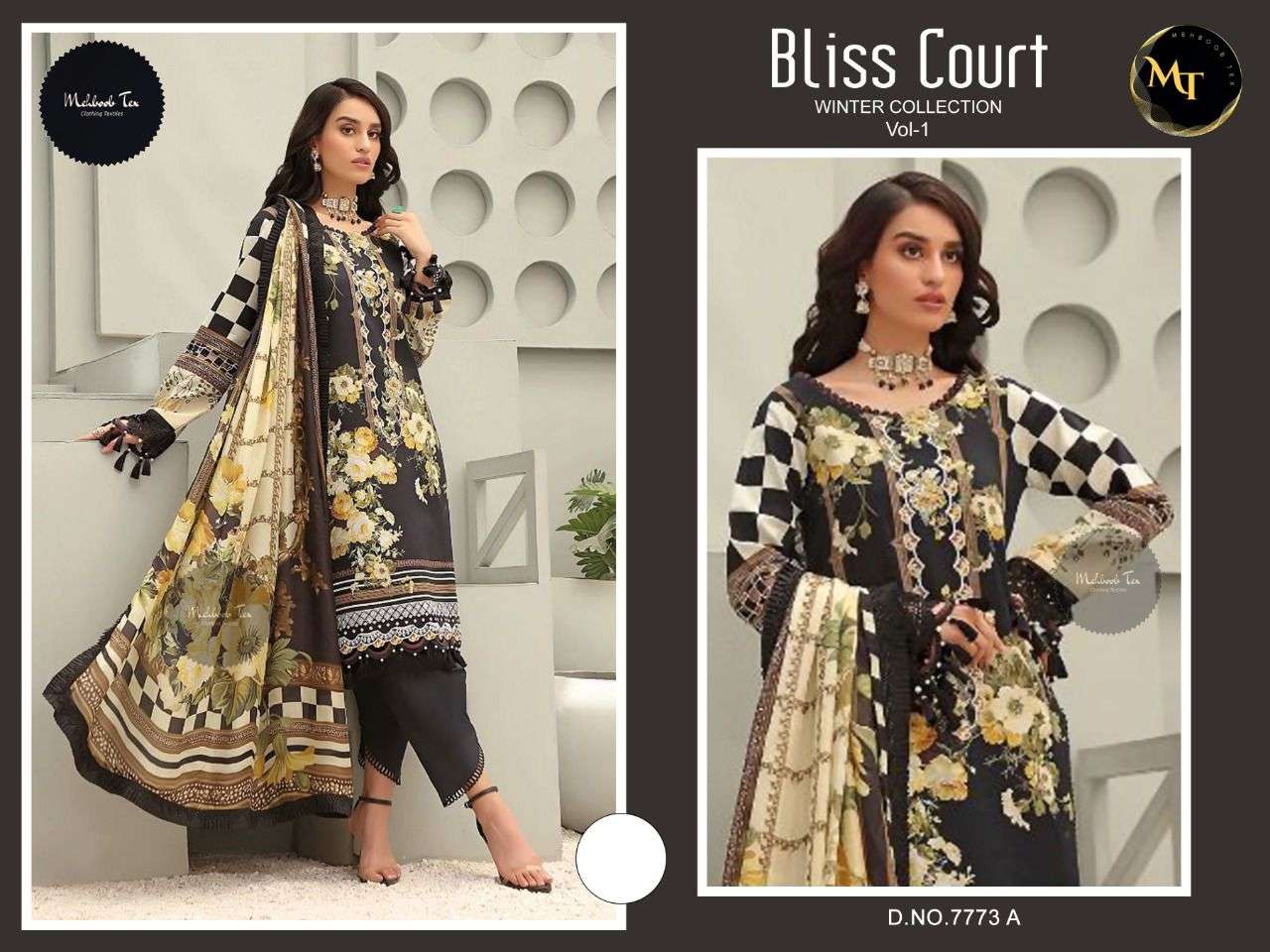 BLISS COURT WINTER COLLECTION BY MEHBOOB TEX PASHMINA PAKISTANI DRESSES